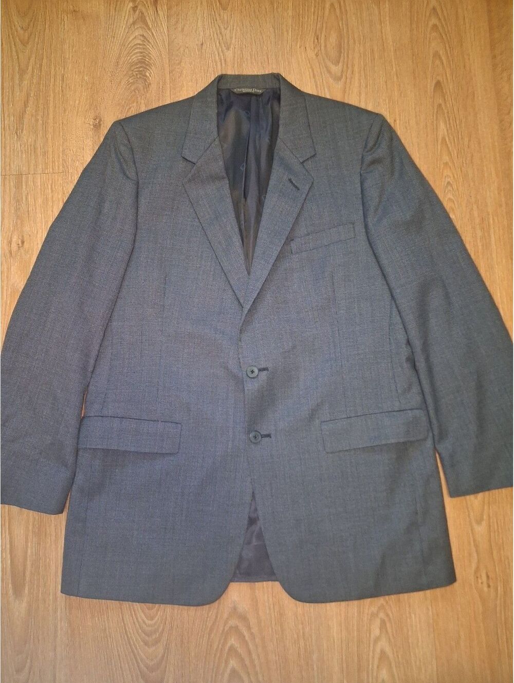 Christian Dior Sport Coat Mens 42L Navy Birdseye Wool